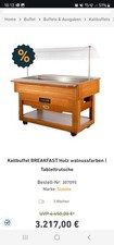 Kaltbuffet BREAKFAST Holz walnussfarben | Tablettrutsche