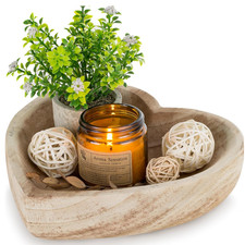 Holzschale Herzform Tischdeko