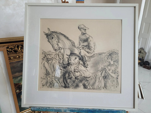Bild lithographie karikatur - lithographie,
