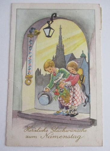 Alte künstlerkarte kinder - künstlerkarte,,