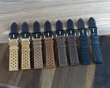 18 | 20 | 22 mm Echt Leder Uhrenarmband Vintage Racing Rally - viele Farben -