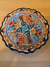 Dekoteller Keramik Majolika Mexiko Vintage 30 cm