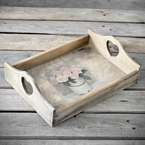 Vintage holz tablett - vintage, holz-tablett