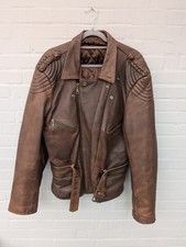 Vintage Lederjacke Gr. M/L Braun Herren True 80s 90s Schulterpolster Tailliert