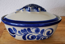 alter J.L.K. Keramik Jacob Leopold Knoedgen Fischtopf Heringstopf blau 50/60er