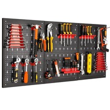 Werkzeugwand Metall Lochwand mit Haken Werkstattwand Werkzeuglochwand 120x60cm