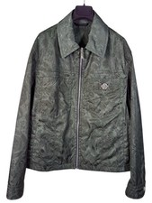 Versace Herren Jacke grün Jacquard Barock mit Quallendetail Größe 48
