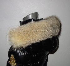 Fuchs Pelz Kapuze Kragen Echt Fell Besatz für Jacke Parka Mantel Graufuchs Schal