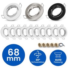 10Pack Set LED Einbaustrahler Rahmen GU10 Fassung Schwenkbar Rund Deckenstrahler
