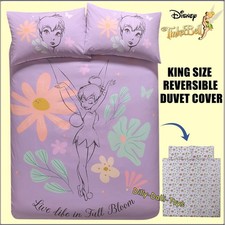Disney Tinkerbell Tink KINGSIZE Bettbezug Bettset Flieder Blumen Fee Peter Pan