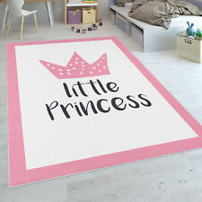 Kinderteppich Kinderzimmer Mädchen Babyteppich Prinzessin Spruch Rosa