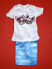 %***Barbie Curvy Kleidung*Outfit*Shirt mit Aufdruck+Rock***%