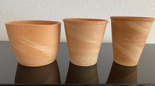 3 Blumen Übertopf Pflanztopf Ton Keramik marmoriert rund eckig