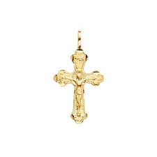 Solid 14K Yellow Gold 1" Jesus