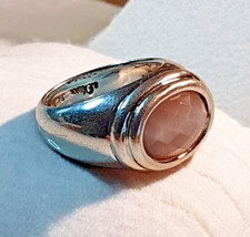 * Schöner massiver Silberring * Rosenquarz * s.Oliver * Silber 925 * (1061)