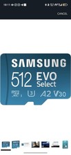 512GB SamSung Evo Select Micro SD Speicherkarte U3 A2 Class 10 130MB/s TF Card