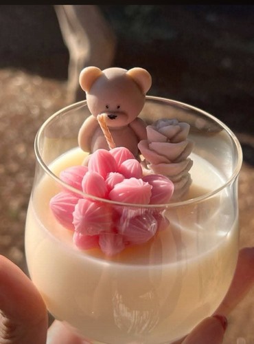 Kerze glas teddy cactus - kerze,