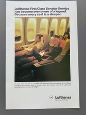 Lufthansa German Airlines Senator Service 1982 Vintage Ad Werbung Reklame