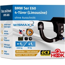 ANHÄNGERKUPPLUNG für BMW E60 5er 03-10 vertikal abnehmbar HOOK +13pol E-Satz ABE
