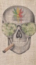 Kaffeesack  MOTIV TOTENKOPF HANF JUTESACK  SACK DEKO WINTERSCHUTZ