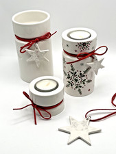Villeroy Boch Set 4 tlg. Schneeflocke Weihnachten Teelicht New Modern Christmas