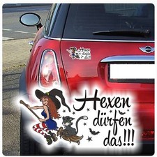 Hexe Hexen Katze Besen dürfen das! Auto Aufkleber Sticker Digitaldruck DA017