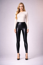 Gefütterte PU-Leder-Leggings