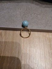 Ring v. Label Tom Shot Gr.48 Ringschiene vergoldet m.grüner Perle