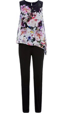 Damen jumpsuit schwarz blumen - damen,