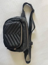 Bauchtasche Schwarz PU Leder Damen 