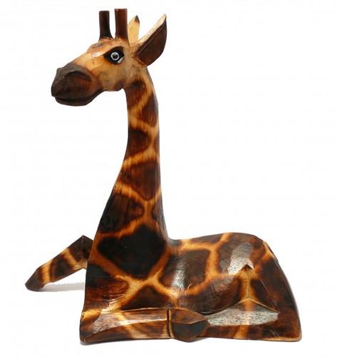Holz giraffe sitzend - holz-giraffe,