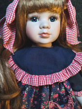 Sammlerpuppe Porzellanpuppe 45cm YLM 1994 Blaue Augen Vintage Puppe Rarität Doll