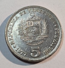 5 Bolivares Venezuela 1977 Münze