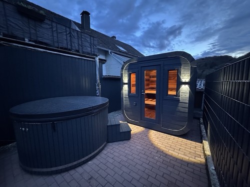 Gartensauna thermoholz würfel - gartensauna,