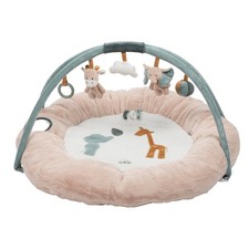 Nattou Runde Krabbeldecke mit Spielbogen, Aus Polyester, Giraffe und Elefant, 