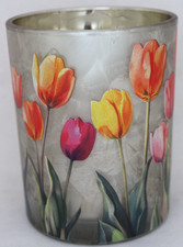 Windlicht Tulpen Glas H 12,5cm