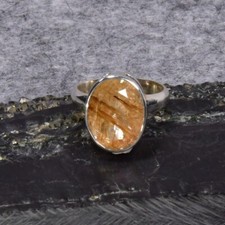 Rutilquarz Ring, 925er Silber
