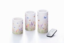 LED-Kerzen *Blumenwiese*, 3er-Set, inkl. Fernbedienung 