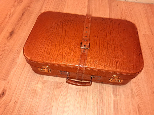 Antik vintage lederkoffer - vintage,