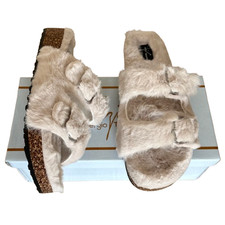 Sergio Todzi Sliders Beige Damenschuhe Größe UK 5 EU 38 Kunstfell Schnallen Sandalen