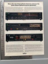 Braun Receiver regie 350 450 S 550 Original Vintage Advert Werbung 1977 Reklame