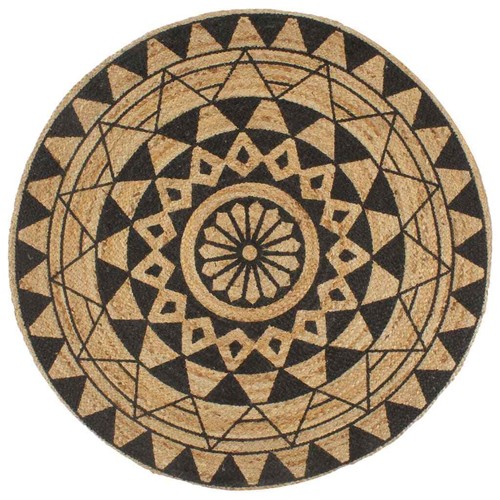 Rund jute teppich natur - jute,