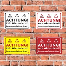Schild - Achtung - Kein Winterdienst- in 4 Größen-Winter Winterschild S00018-020
