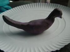 Wohnen - Deko: handgefertigte Keramik-Figur "Taube"  violett-braun -17 cm - matt