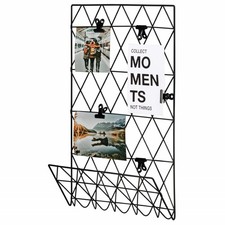 Hama Fotohalter Wand-Gitter Metall Pinnwand Deko-Gitter Bilderrahmen Pin Collage