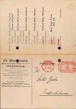 MAGDEBURG, Postkarte 1928, Fr. Wartemann Bier-Vertriebs GmbH