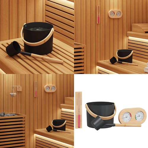 Sauna zubehör set schwarz - sauna,