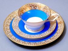 Tirschenreuth 3-tlg. Sammel Gedeck Kaffee Tasse Untertasse Kuchenteller um 1969