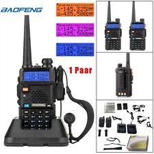 2x Baofeng UV-5R Walkie-Talkie VHF UHF 5WATT Handheld Hand-Funkgerät Set Schwarz