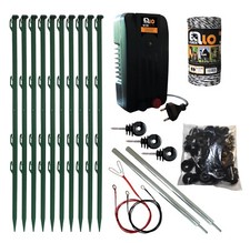 Weidezaun Starterset Kleintier mit Pfählen + Litze + 230 Volt Gerät Ellofence